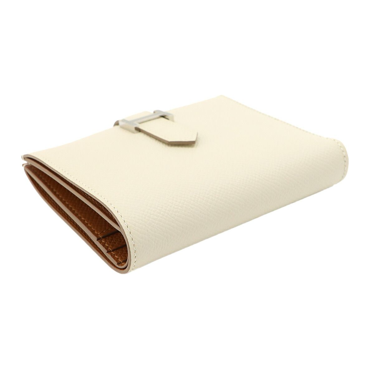 Hermes Bearn Compact Verso Bifold Wallet Epsom Cles Gold Silver — view 4