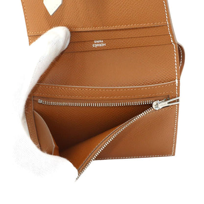 Hermes Bearn Compact Verso Bifold Wallet Epsom Cles Gold Silver — view 7