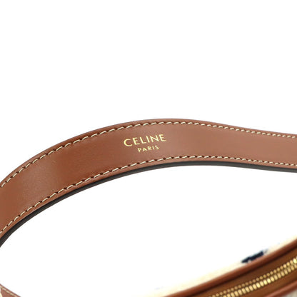 Celine Triomphe Ava Shoulder Bag Pile Leather Ivory Black Brown — view 8