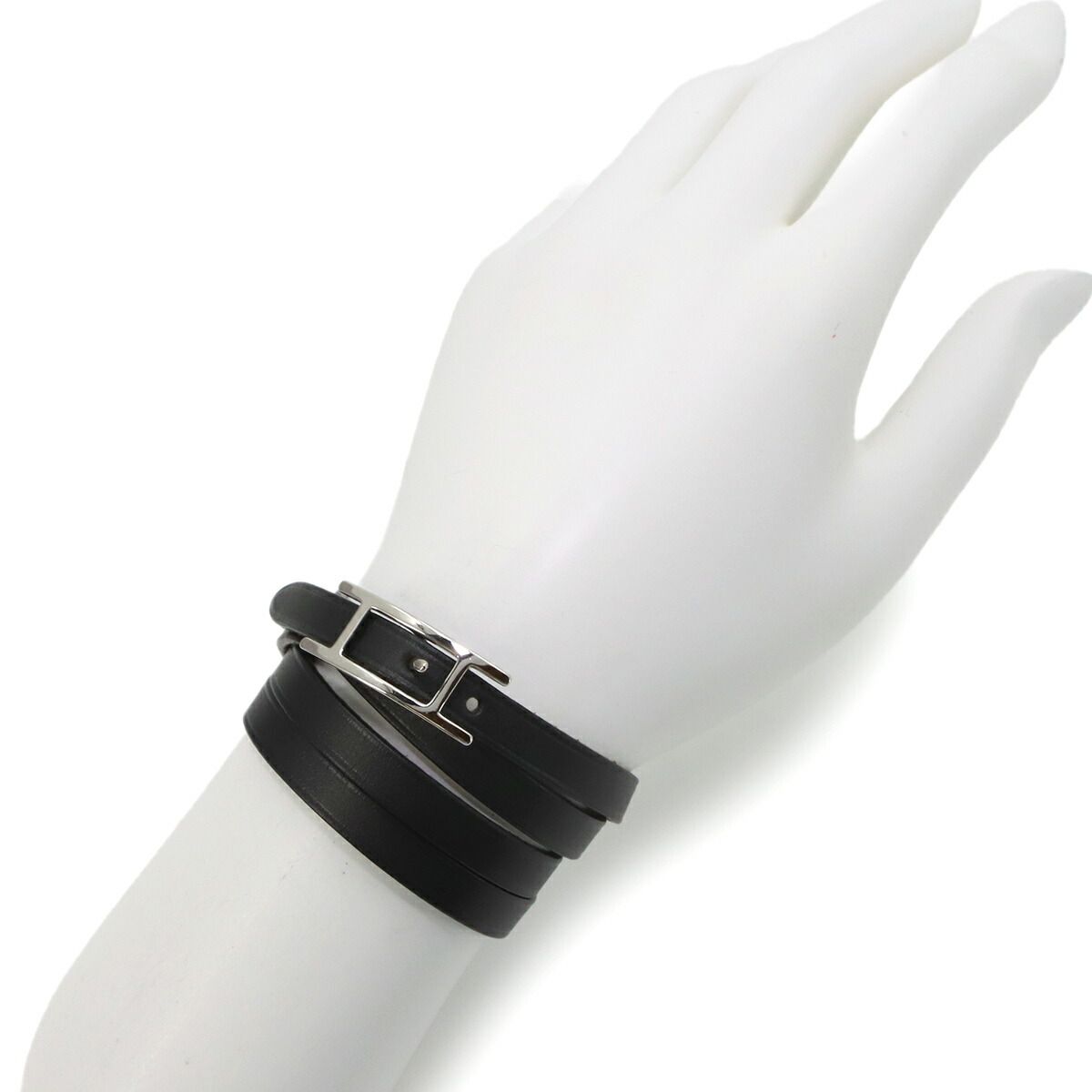 Hermes Hapi 3 Bracelet Swift Black Silver — view 7