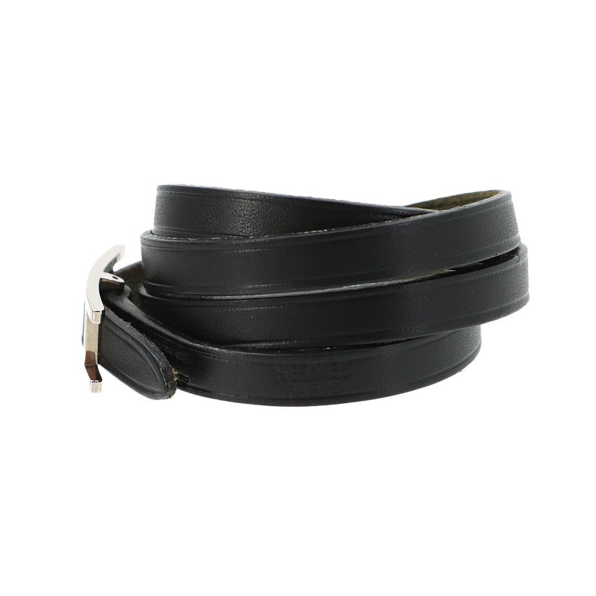 Hermes Hapi 3 Bracelet Swift Black Silver — view 3