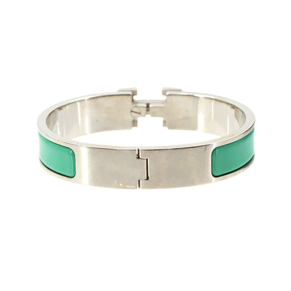 Hermes Clic PM Bangle Green Silver Bracelet — view 2