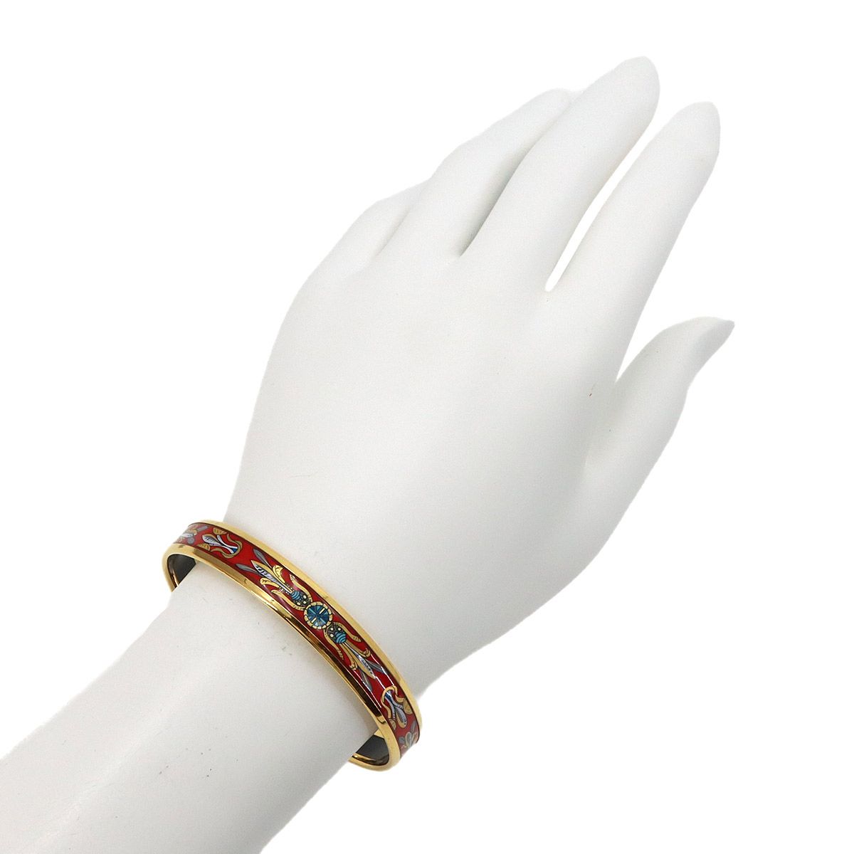 Hermes Enamel PM Bangle Bracelet Gold Red Email PM — view 5