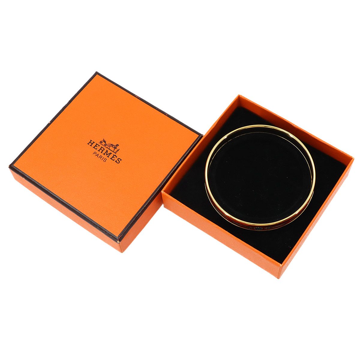 Hermes Enamel PM Bangle Bracelet Gold Red Email PM — view 2