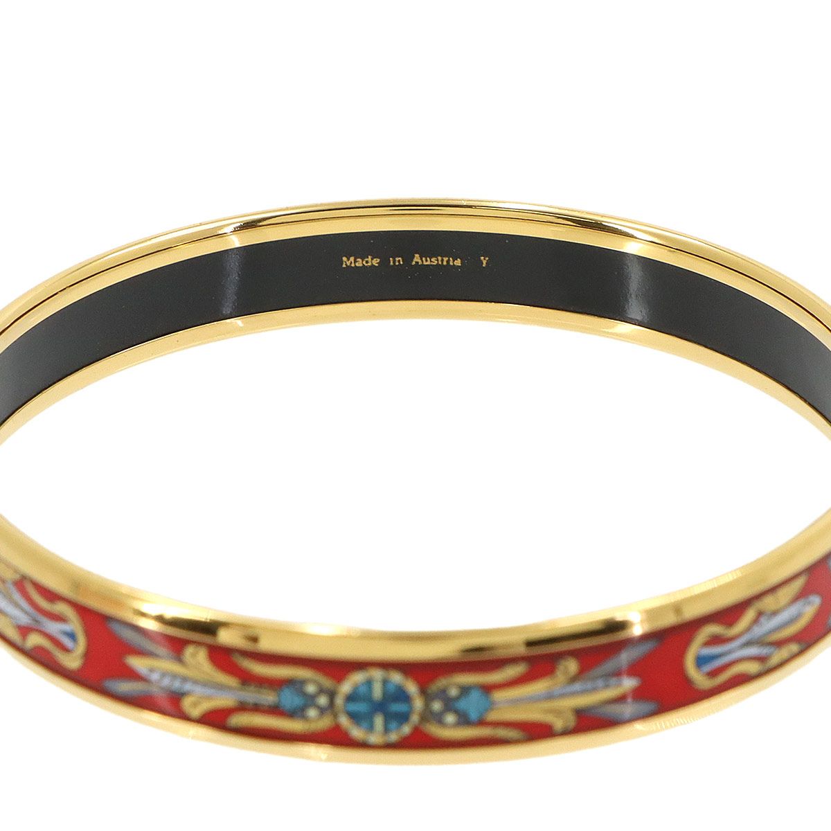 Hermes Enamel PM Bangle Bracelet Gold Red Email PM — view 3