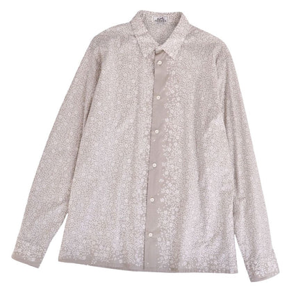Hermes Shirt Long Sleeve All Over Pattern Cotton