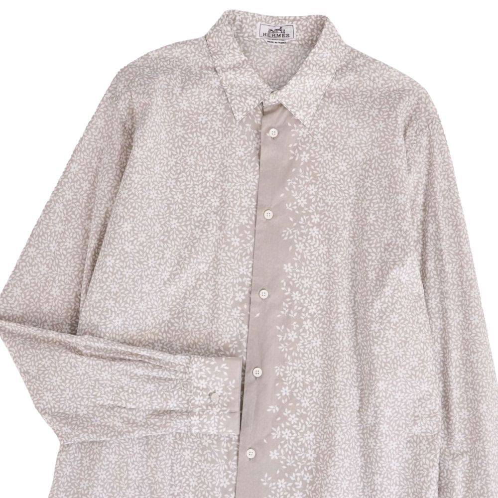 Hermes Shirt Long Sleeve All Over Pattern Cotton — view 2