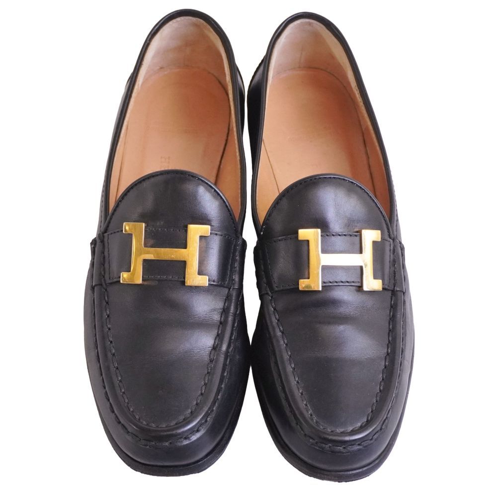 Hermes Loafers Moccasins Heels Constance Logo — view 4