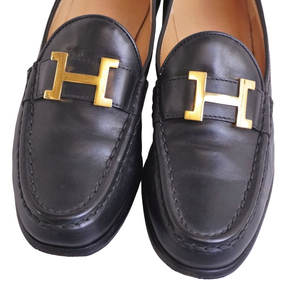 Hermes Loafers Moccasins Heels Constance Logo — view 3