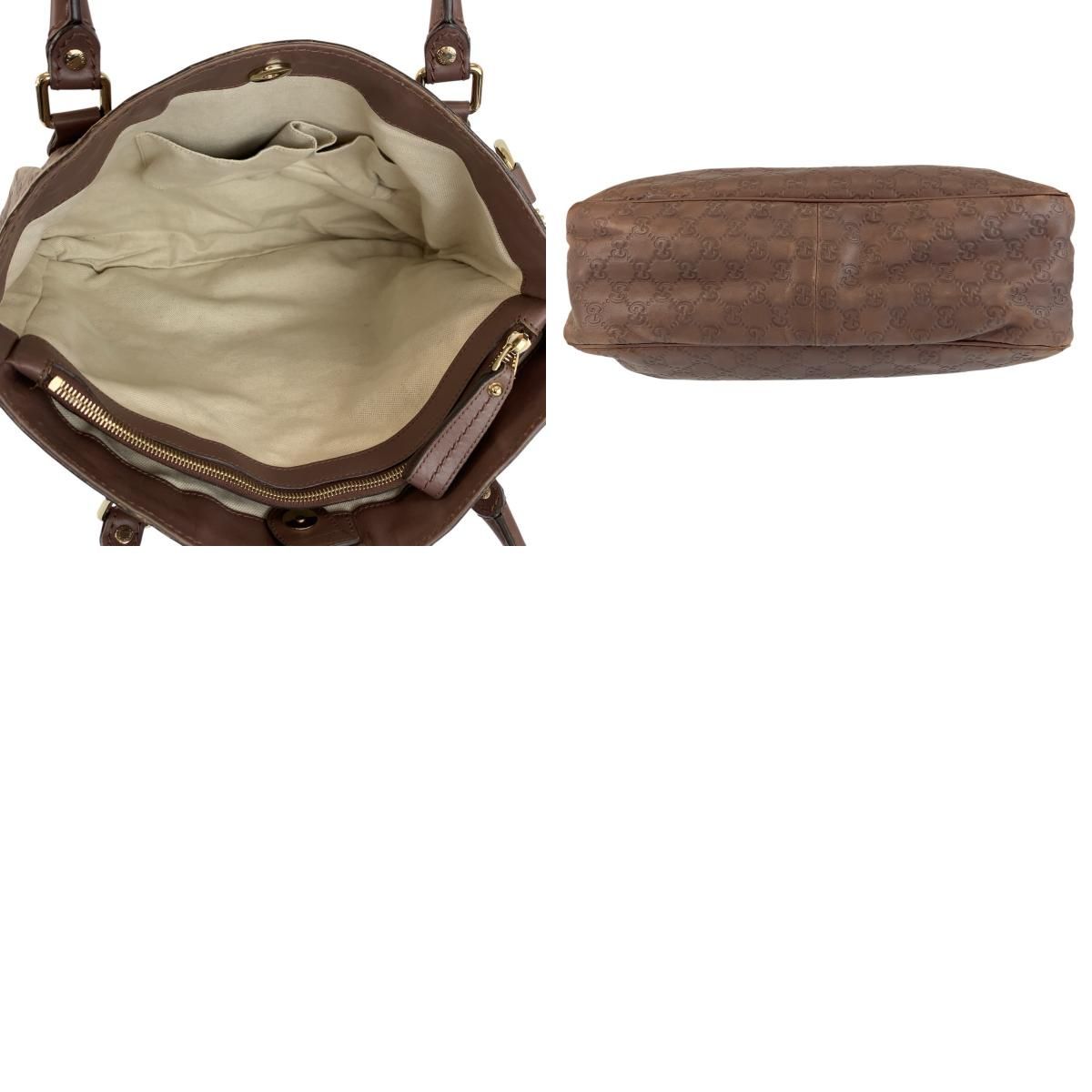 Gucci Guccissima Ski Brown Gold Leather Tote — view 9