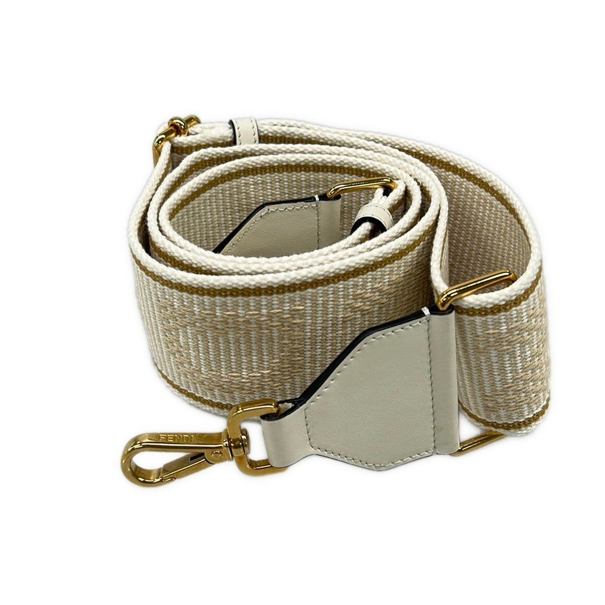 Fendi Shoulder Strap You White Beige Leather