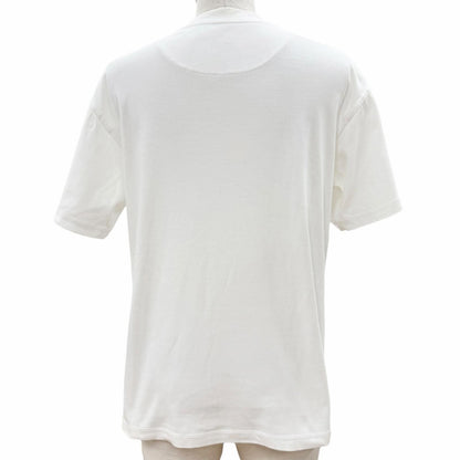 Hermes Cotton 100% V-neck Embroidery Chest Pocket Short Sleeve T-Shirt White 34 — view 4