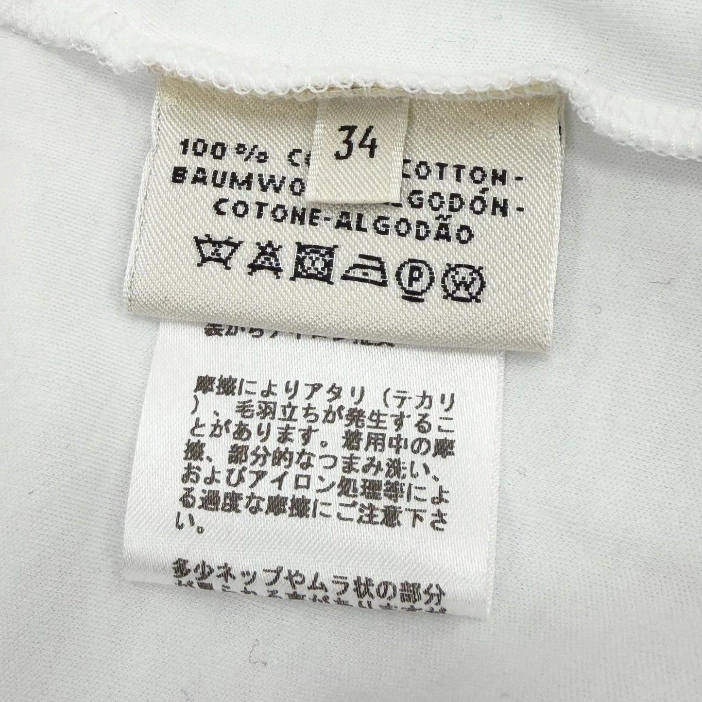 Hermes Cotton 100% V-neck Embroidery Chest Pocket Short Sleeve T-Shirt White 34 — view 7