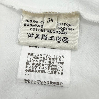 Hermes Cotton 100% V-neck Embroidery Chest Pocket Short Sleeve T-Shirt White 34 — view 7