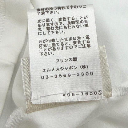 Hermes Cotton 100% V-neck Embroidery Chest Pocket Short Sleeve T-Shirt White 34 — view 9