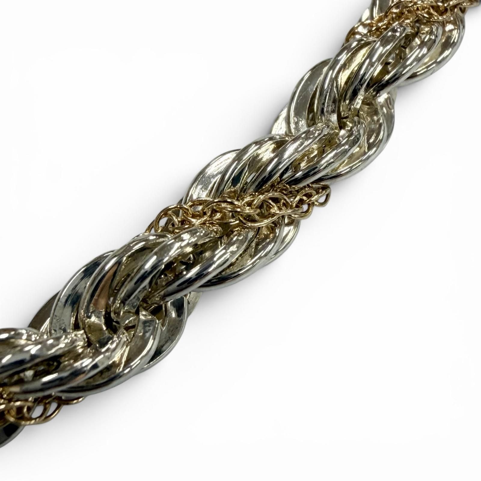 Tiffany & Co Twist Screw Chain 925 14k Combination Necklace Silver Gold — view 4