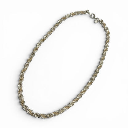 Tiffany & Co Twist Screw Chain 925 14k Combination Necklace Silver Gold — view 3