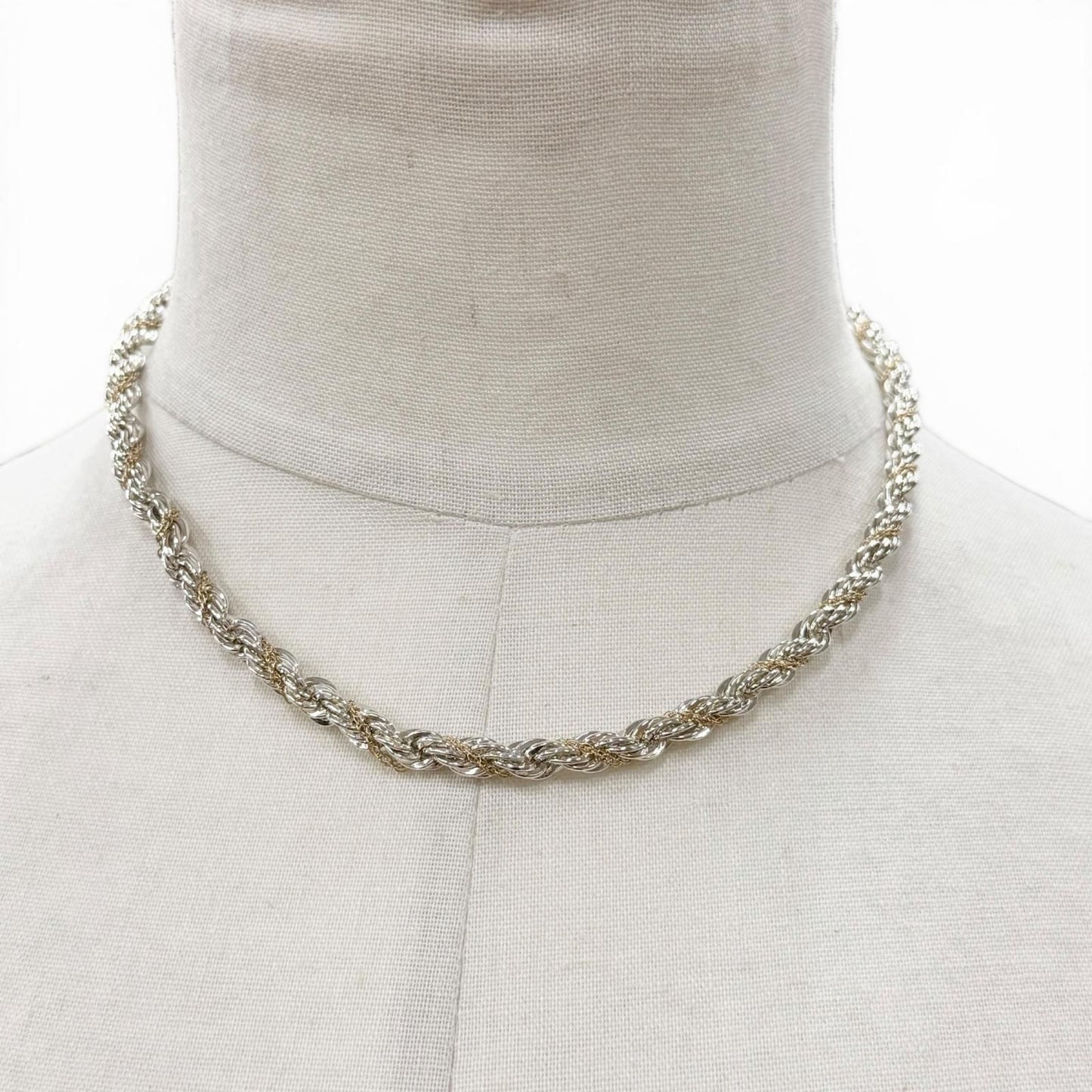 Tiffany & Co Twist Screw Chain 925 14k Combination Necklace Silver Gold — view 2