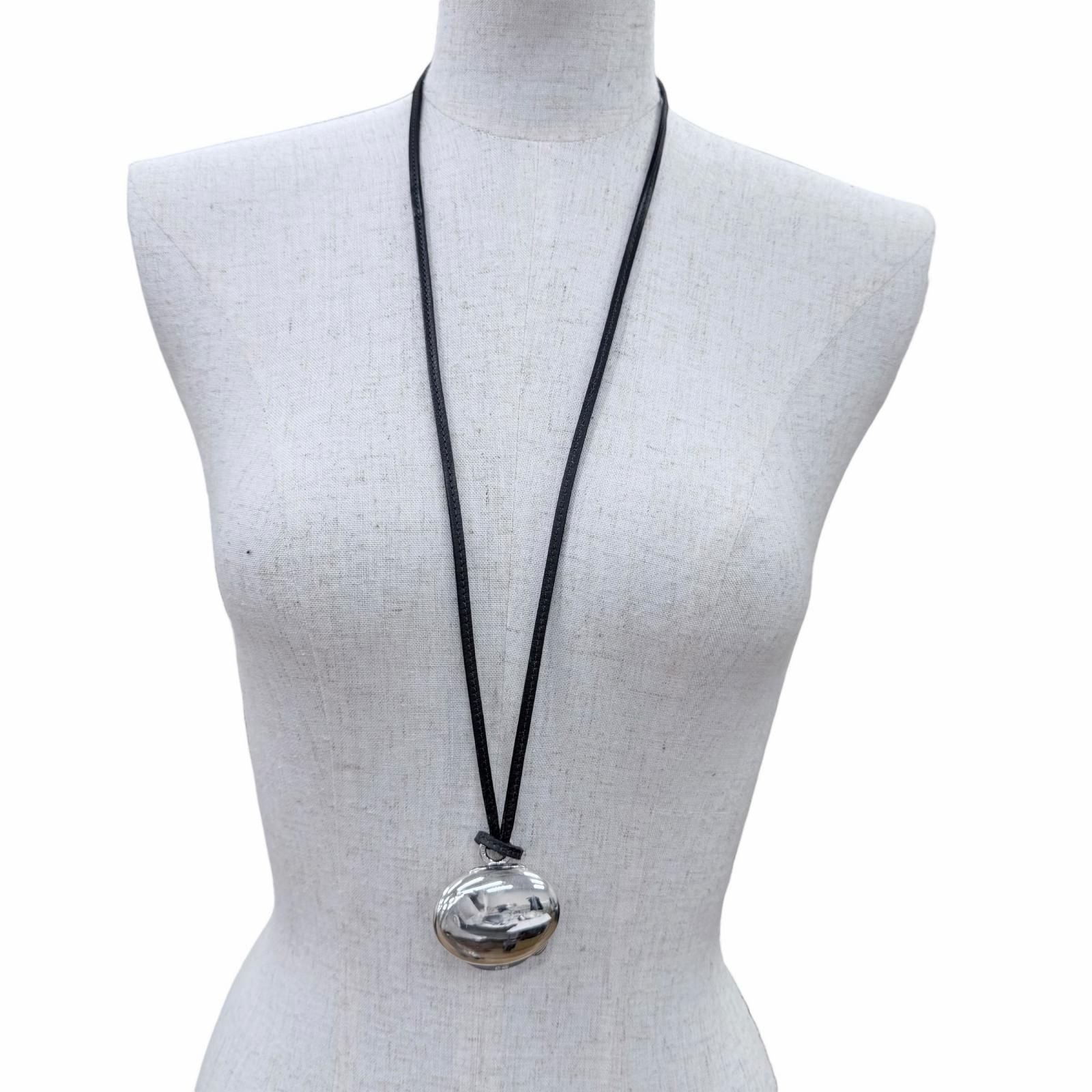 Hermes 925 Pirkes Leather Pendant Silver — view 3