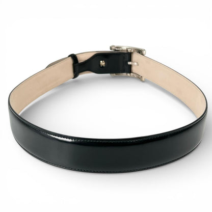 Bvlgari Ashoma Belt Pin Buckle Leather Black Silver 46 — view 3