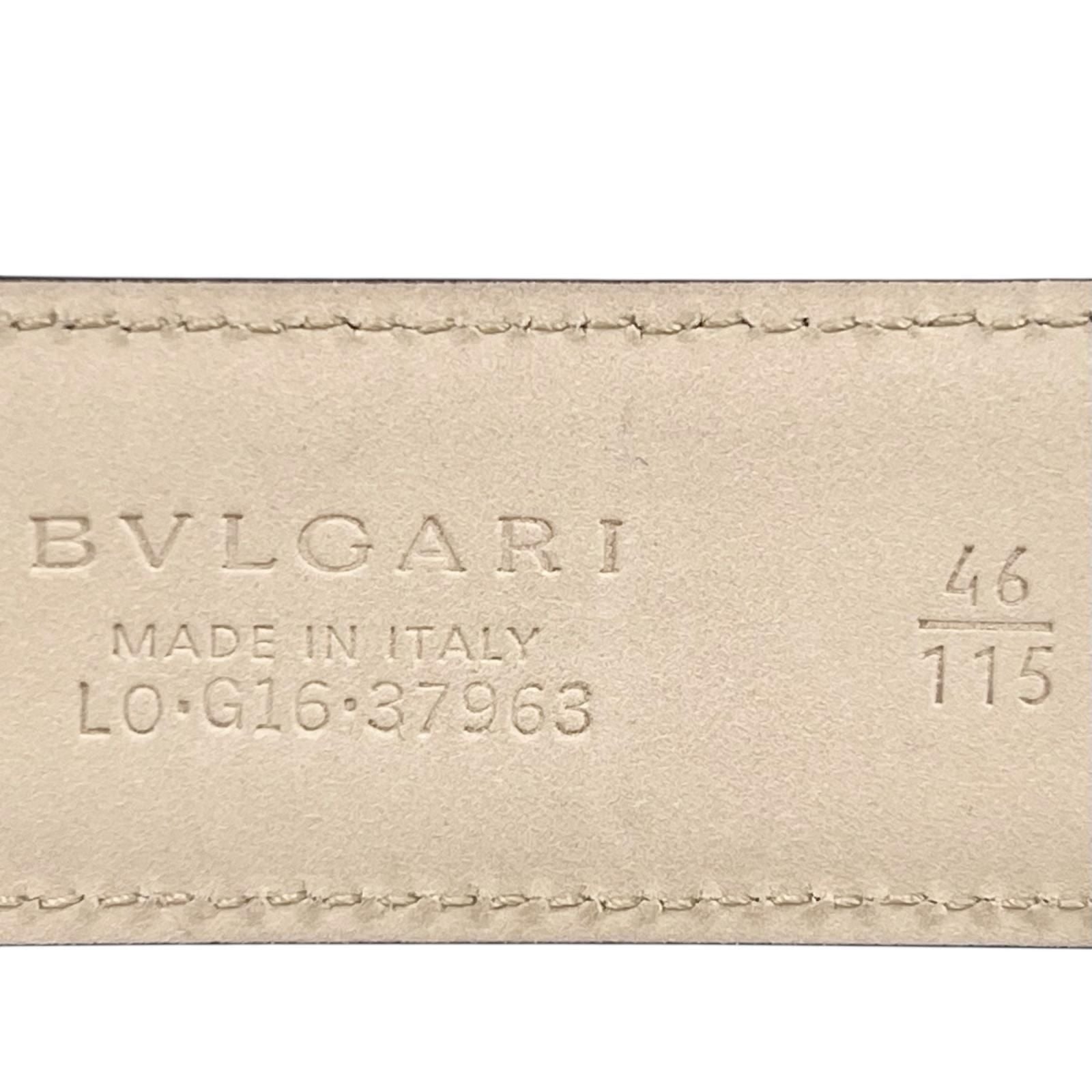 Bvlgari Ashoma Belt Pin Buckle Leather Black Silver 46 — view 9