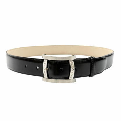 Bvlgari Ashoma Belt Pin Buckle Leather Black Silver 46 — view 2