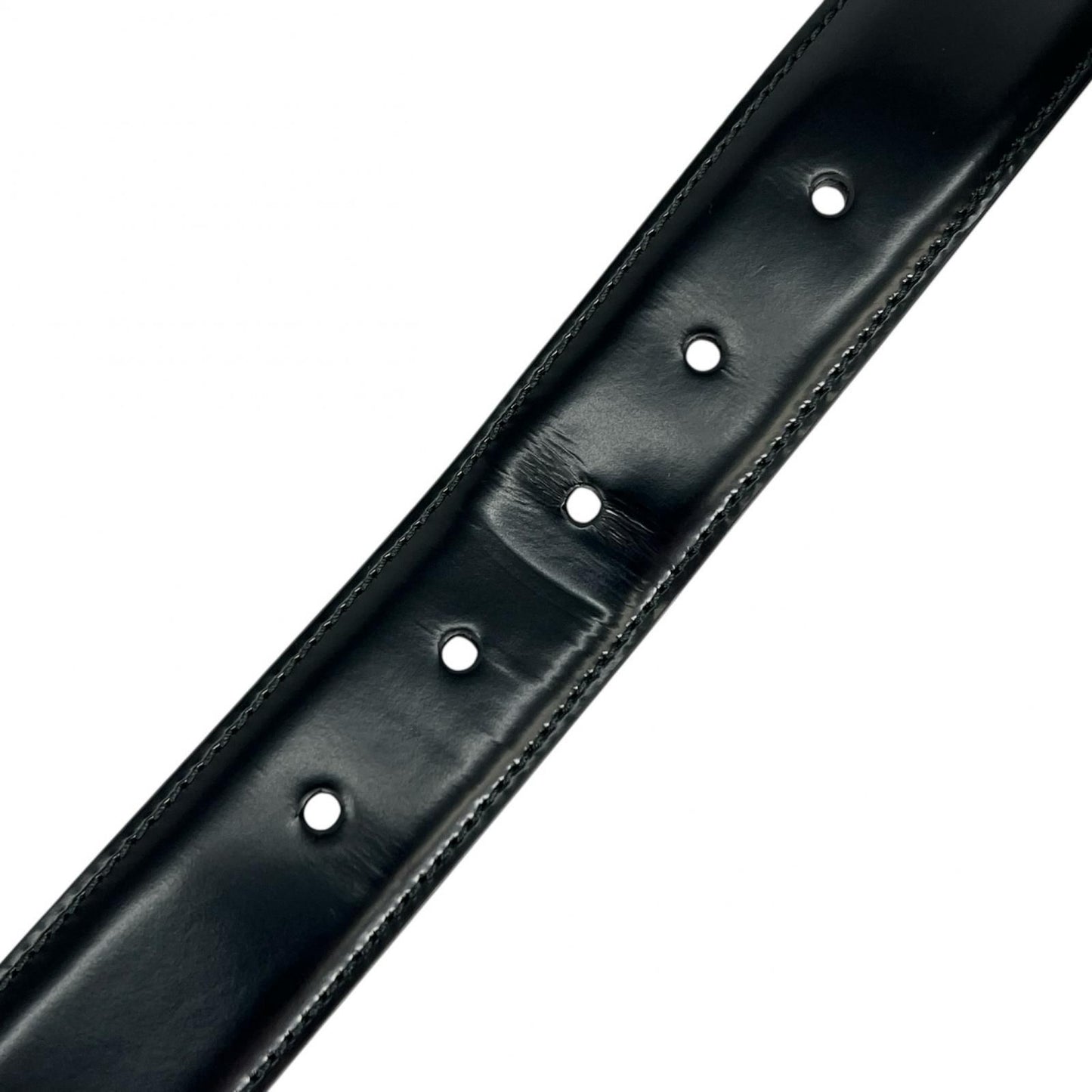 Bvlgari Ashoma Belt Pin Buckle Leather Black Silver 46 — view 6
