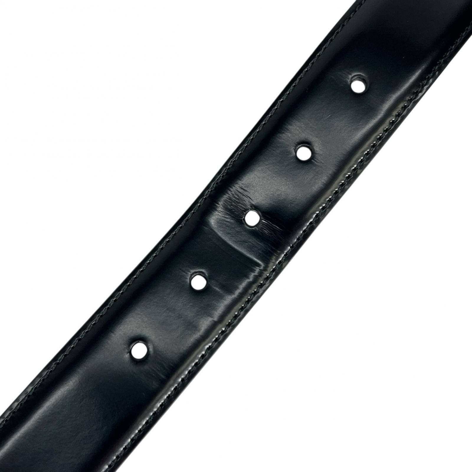 Bvlgari Ashoma Belt Pin Buckle Leather Black Silver 46 — view 6