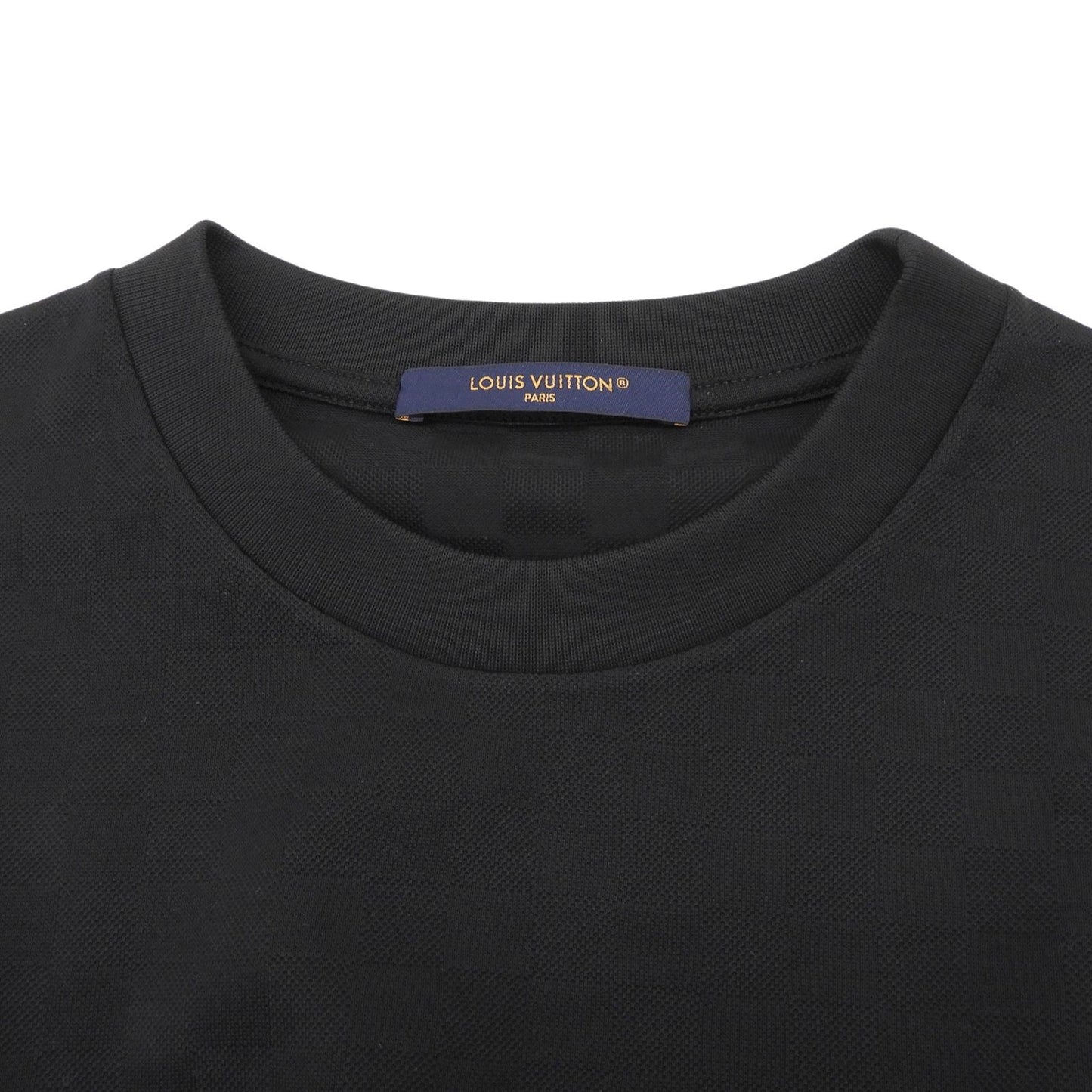Louis Vuitton Cotton 100% Damier Jacquard Logo Embroidery Short Sleeve T-Shirt — view 3