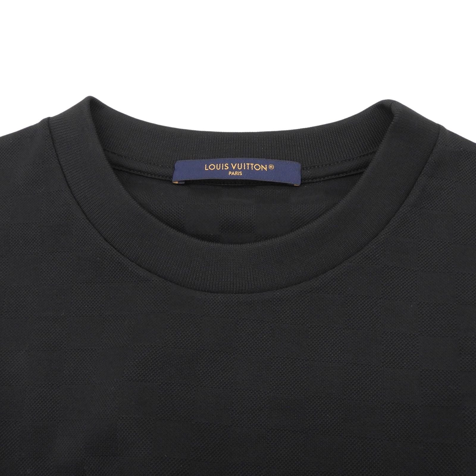 Louis Vuitton Cotton 100% Damier Jacquard Logo Embroidery Short Sleeve T-Shirt — view 3