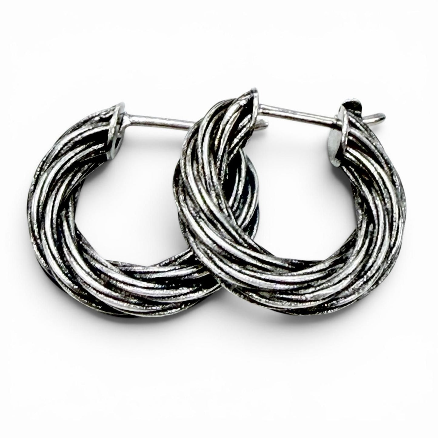 Bottega Veneta Twist Hoop Earrings Silver