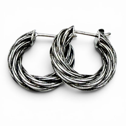 Bottega Veneta Twist Hoop Earrings Silver