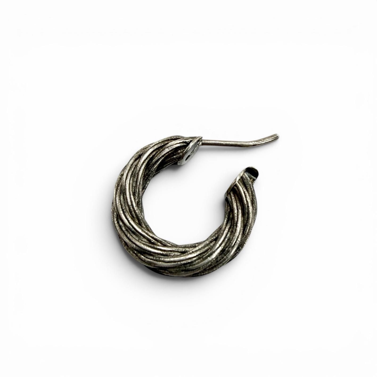 Bottega Veneta Twist Hoop Earrings Silver — view 5