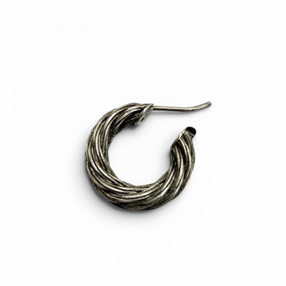 Bottega Veneta Twist Hoop Earrings Silver — view 5