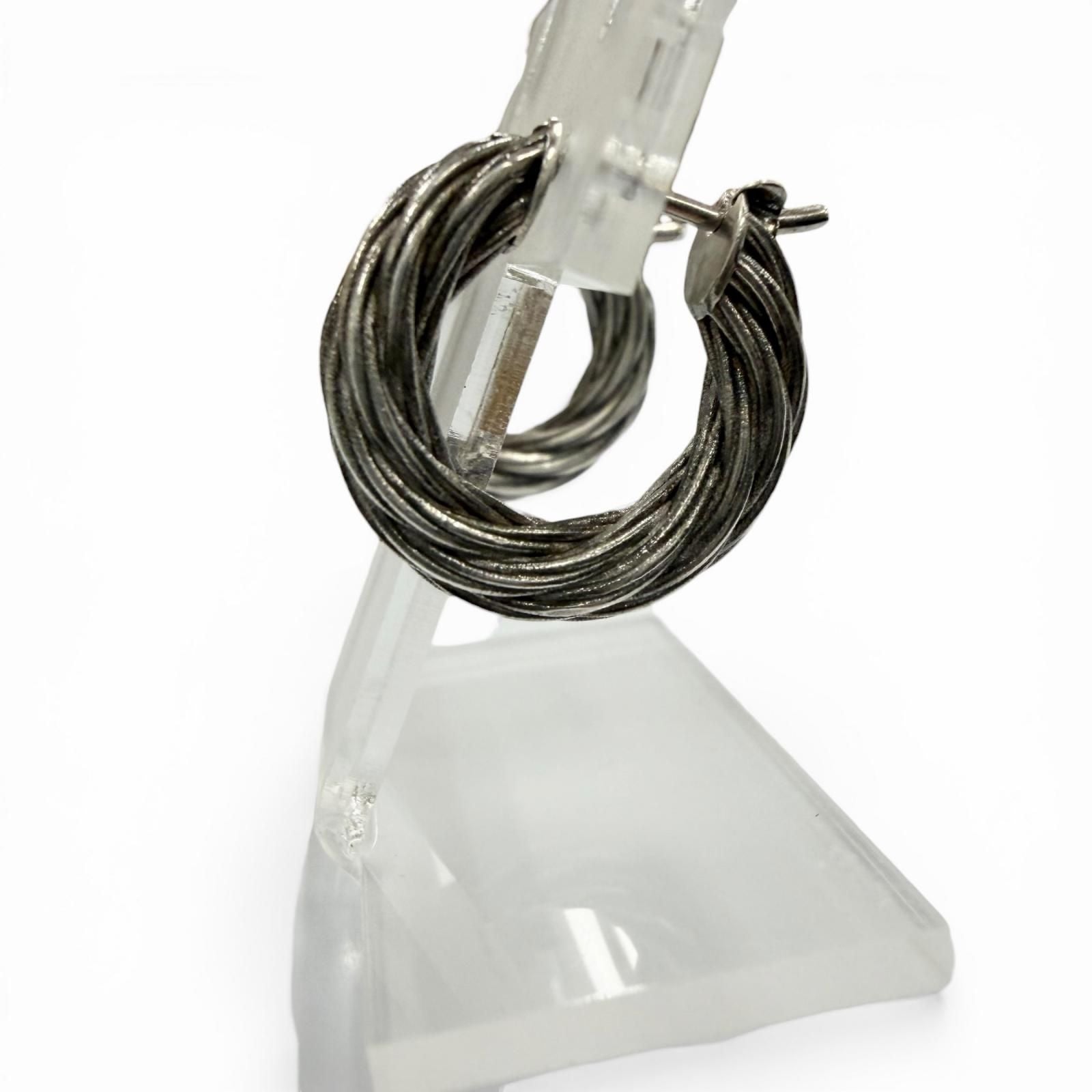 Bottega Veneta Twist Hoop Earrings Silver — view 3