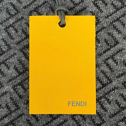 Fendi Wool Micro Zucca Pattern Scarf Gray — view 9