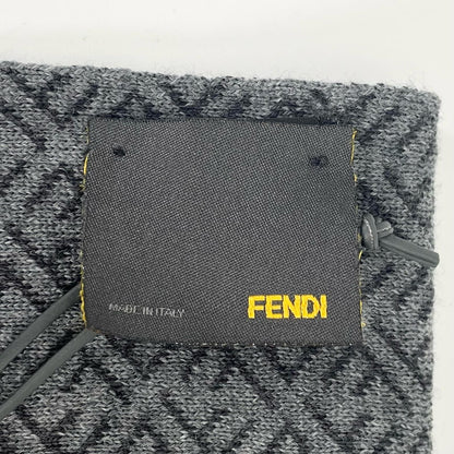 Fendi Wool Micro Zucca Pattern Scarf Gray — view 5