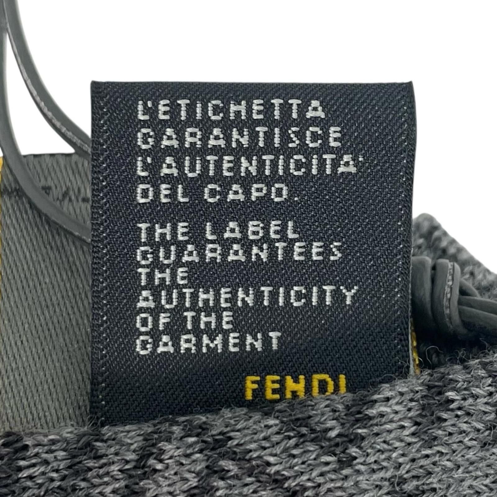 Fendi Wool Micro Zucca Pattern Scarf Gray — view 8
