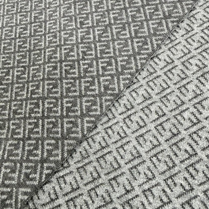 Fendi Wool Micro Zucca Pattern Scarf Gray — view 3