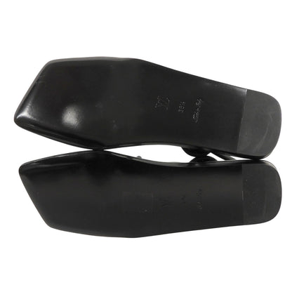 Louis Vuitton Square Toe Back Strap Flat Leather Sandals Black — view 7