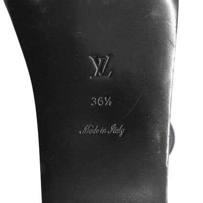 Louis Vuitton Square Toe Back Strap Flat Leather Sandals Black — view 8