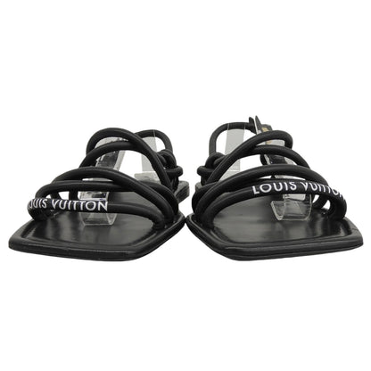 Louis Vuitton Square Toe Back Strap Flat Leather Sandals Black — view 3