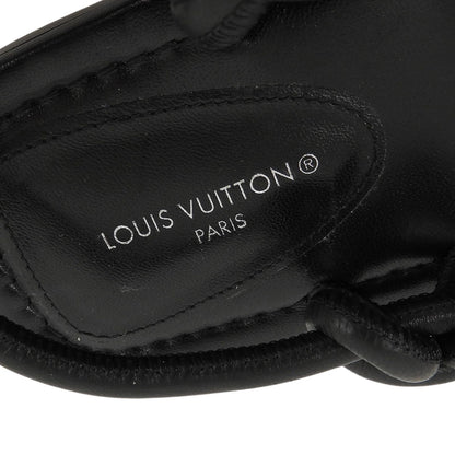 Louis Vuitton Square Toe Back Strap Flat Leather Sandals Black — view 9
