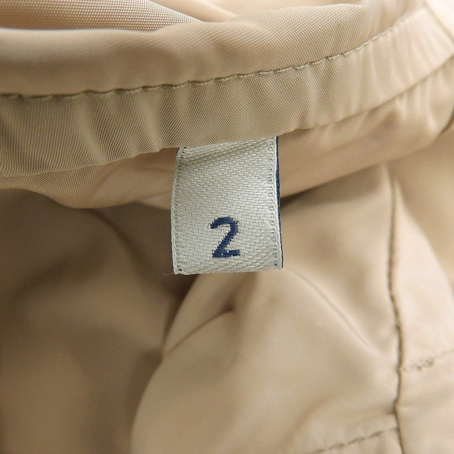 Moncler Lepris Logo Patch Hooded Drawstring Nylon Coat Beige — view 8