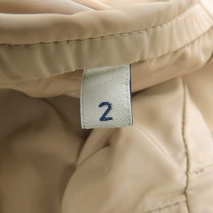 Moncler Lepris Logo Patch Hooded Drawstring Nylon Coat Beige — view 8