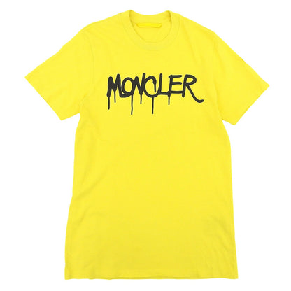 Moncler T Shirt SS Cotton 100% Logo Print Patch Short Sleeve T-Shirt Yellow