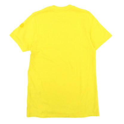 Moncler T Shirt SS Cotton 100% Logo Print Patch Short Sleeve T-Shirt Yellow — view 2