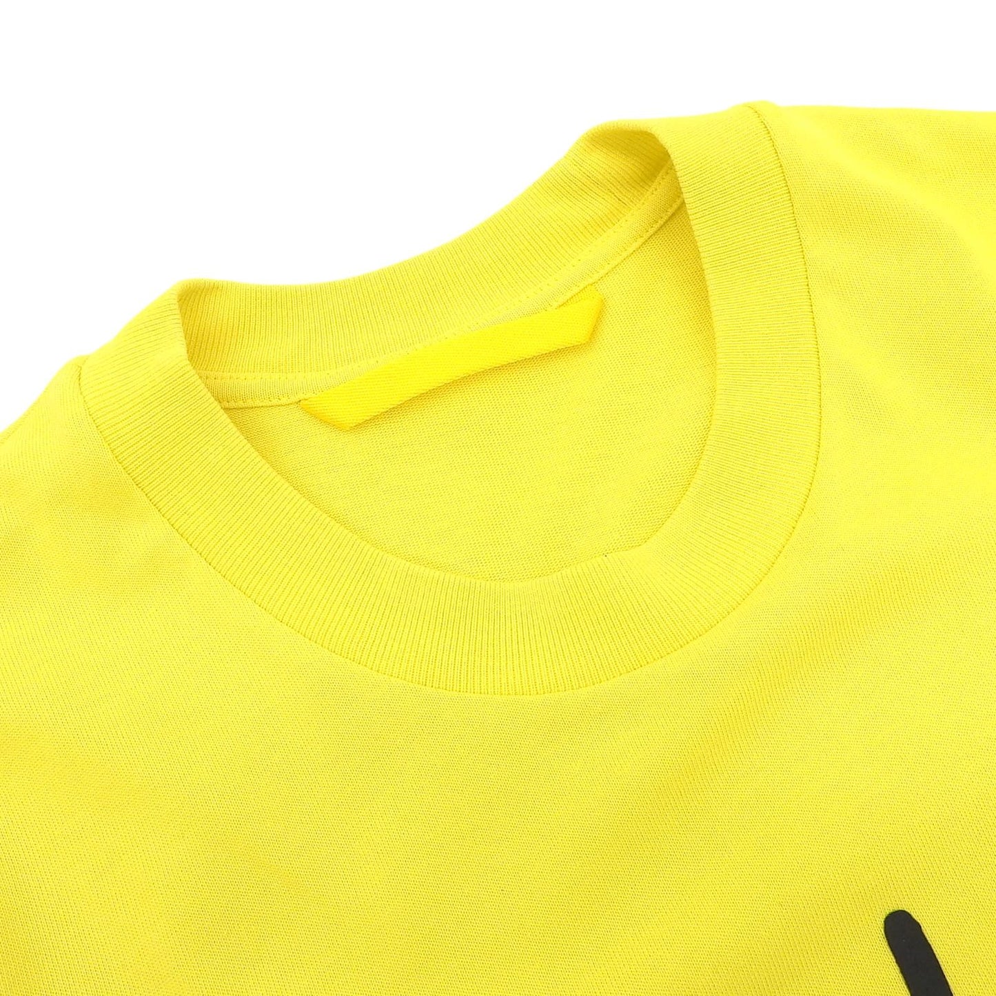 Moncler T Shirt SS Cotton 100% Logo Print Patch Short Sleeve T-Shirt Yellow — view 3