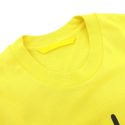 Moncler T Shirt SS Cotton 100% Logo Print Patch Short Sleeve T-Shirt Yellow — view 3