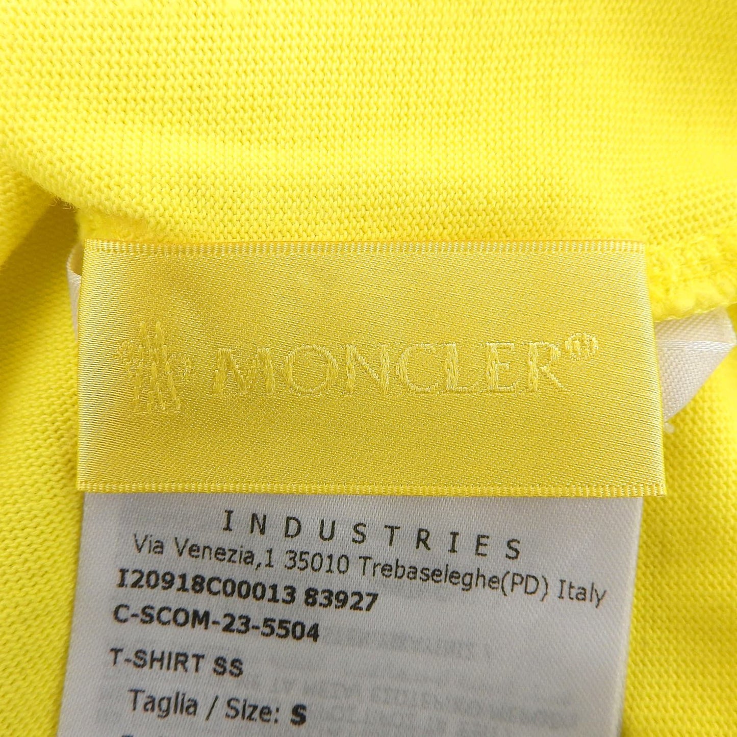Moncler T Shirt SS Cotton 100% Logo Print Patch Short Sleeve T-Shirt Yellow — view 5